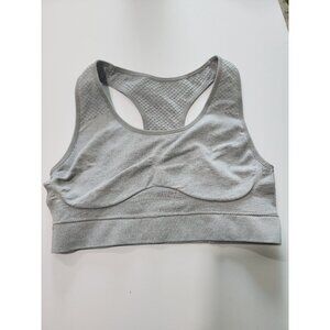 Gray Racerback Sports Bra Size Small Seamless Stretchy Fabric